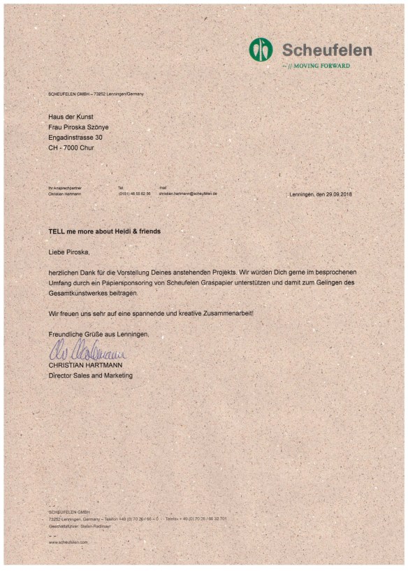 Sponsoring Heidi & friends