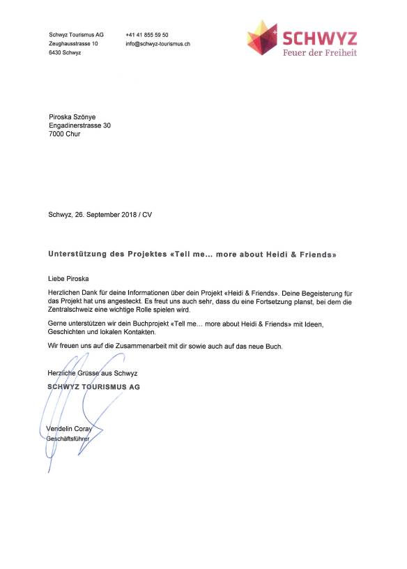 Unterstützung Tell Projekt durch Schwyz TourismusAG